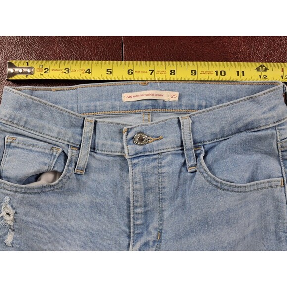 Levi’s 720 High Rise Super Skinny Jeans Women’s 25 Blue Stretch Denim - Picture 15 of 16